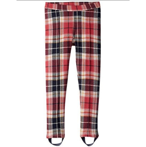 Janie and Jack Little Girls Striped Peplum Top & Plaid Stirrup Pants Set - Picture 4 of 8